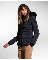 Taglia 4 Nero Imbottito Faux Shearling Colletto Bomber Missguided 50/% DI SCONTO