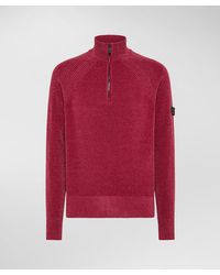Peuterey - Pullover mit halbem Reißverschluss aus rasierter Chenille - Lyst