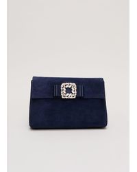 Phase Eight - 's Suede Embellished Trim Clutch Bag - Lyst