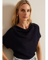 Phase Eight - Cheryl Cowl Neck Woven Front Top - Lyst