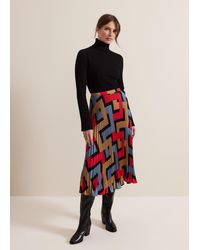 Phase Eight - Petite Elmina Geo Pleated Midi Skirt - Lyst