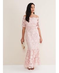 Phase Eight - Petite Tallula Lace Bardot Maxi Dress - Lyst