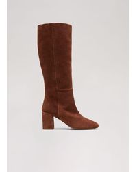 Phase Eight - Suede Block Heel Knee Boot - Lyst
