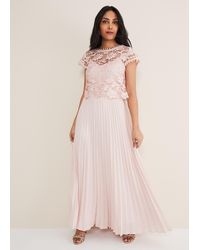 Phase Eight - Petite Michelle Lace Pleated Maxi Dress - Lyst