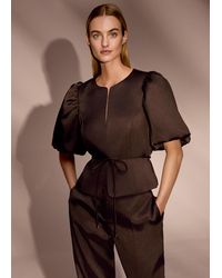 Phase Eight - Ivy Satin Puff Sleeve Jacket - Lyst