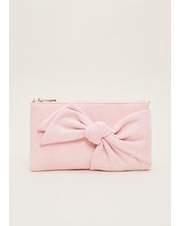 Phase Eight - Suede Bow Clutch Bag - Lyst