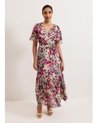 Phase Eight - Petite Floral Ruffle Maxi Dress - Lyst