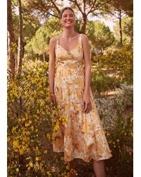 Phase Eight - Elaina Cotton Floral Tiered Midi Dress - Lyst
