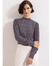 Phase Eight - Petite Esme High Neck Printed Top - Lyst