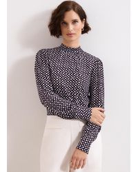 Phase Eight - Petite Esme High Neck Printed Top - Lyst