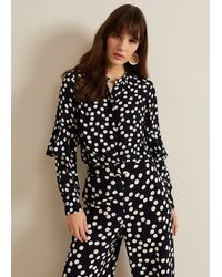 Phase Eight - Peyton Polka Dot Frill Blouse - Lyst
