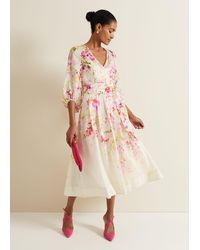 Phase Eight - Clancy Floral Print Fit And Flare Dress - Lyst