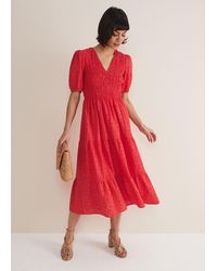 Phase Eight - Gretta Broderie Midi Dress - Lyst