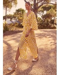 Phase Eight - 's Dena Linen Zebra Print Maxi Dress - Lyst