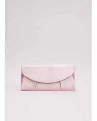 Phase Eight - 's Pleat Satin Clutch Bag - Lyst