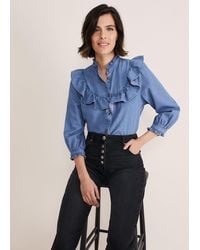 Phase Eight - Maryam Ruffle Front Blouse - Lyst