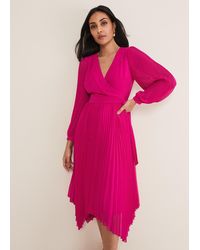 Phase Eight - Petite Petra Wrap Pleated Midi Dress - Lyst