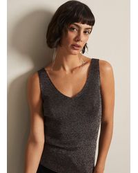 Phase Eight - Cassia Metallic Knitted Vest - Lyst