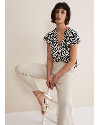 Phase Eight - Dalia Ikat Ruffle Top - Lyst