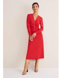 Phase Eight - Irisa Zip Ruched Midi Dress - Lyst
