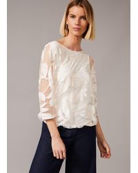Phase Eight - Reine Floral Bubble Hem Burnout Top - Lyst
