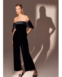 Phase Eight - Angelica Bardot Velvet Jumpsuit - Lyst