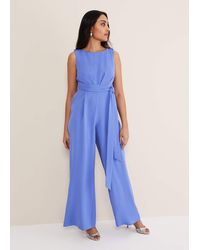 Phase Eight - 's Elaina Blue Wide Leg Jumpsuit - Lyst