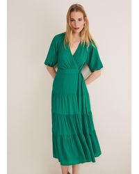 Phase Eight - Morven Wrap Midi Dress - Lyst