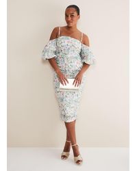 Phase Eight - Stevie Floral Bodycon Midi Dress - Lyst