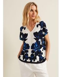 Phase Eight - Mia Floral Print Linen Knit Top - Lyst