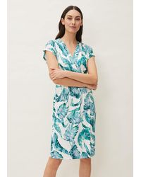Phase Eight - 's Palms Print Fitted Short Sleeved Jersey Dress - Lyst