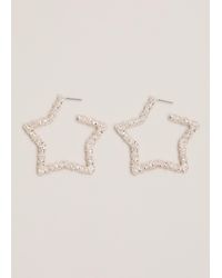Phase Eight - Textured Large Star Hoop Earrings - Lyst