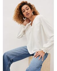 Phase Eight - Viviana Tie Neck Jersey Blouse - Lyst