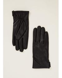 Phase Eight - Pleat Detail Leather Gloves - Lyst