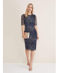 Phase Eight - 's Aileena Embroidered Bodycon Midi Dress - Lyst