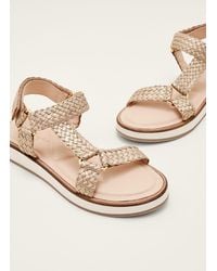 Phase Eight - Leather Weave Velcro Sandal - Lyst