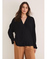 Phase Eight - Kym V-Neck Textured Blouse - Lyst