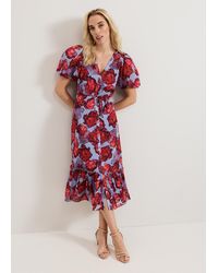 Phase Eight - Francesca Floral V Neck Midi Dress - Lyst