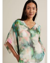 Phase Eight - Ava Blurred Floral Silk Blouse - Lyst
