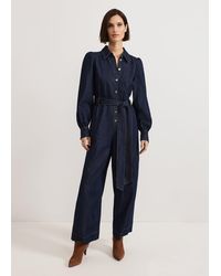Phase Eight - Gemma Denim Collared Jumpsuit - Lyst