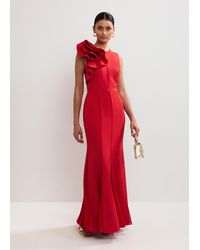Phase Eight - Petite Tyra Ruffle Shoulder Maxi Dress - Lyst