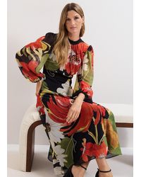 Phase Eight - Eve Floral Printed Midi Dress - Lyst