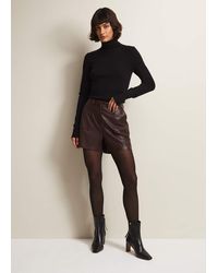 Phase Eight - Hadley Faux Leather Shorts - Lyst