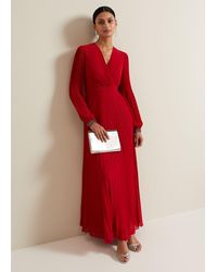 Phase Eight - 's Vila Red Pleated Maxi Dress - Lyst