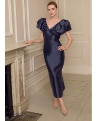 Phase Eight - Erina Satin Twill Midi Dress - Lyst