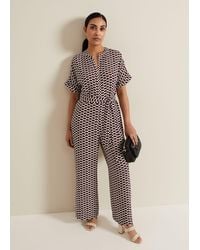 Phase Eight - Petite Andra Geo Tie Waist Jumpsuit - Lyst