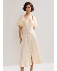 Phase Eight - Bonnie Textured Puff Sleeve Midi Dress - Lyst