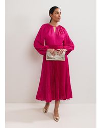 Phase Eight - Petite Faye Textured Pleat Dress - Lyst