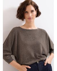Phase Eight - Cristine Batwing Sequin Knitted Jumper - Lyst