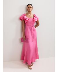 Phase Eight - Rhianna Puff Sleeve Midi Dress - Lyst